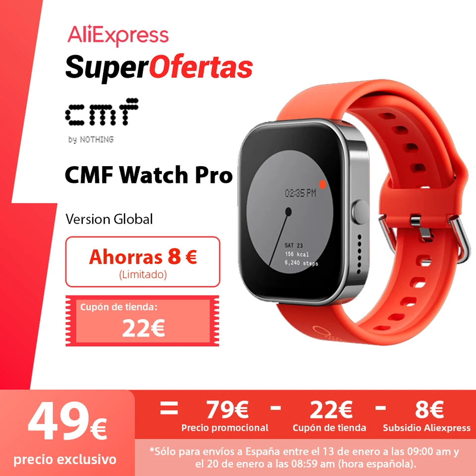 Global Version CMF by Nothing Watch Pro 1.96 AMOLED Bluetooth 5.3 BT Calls  with AI Noise