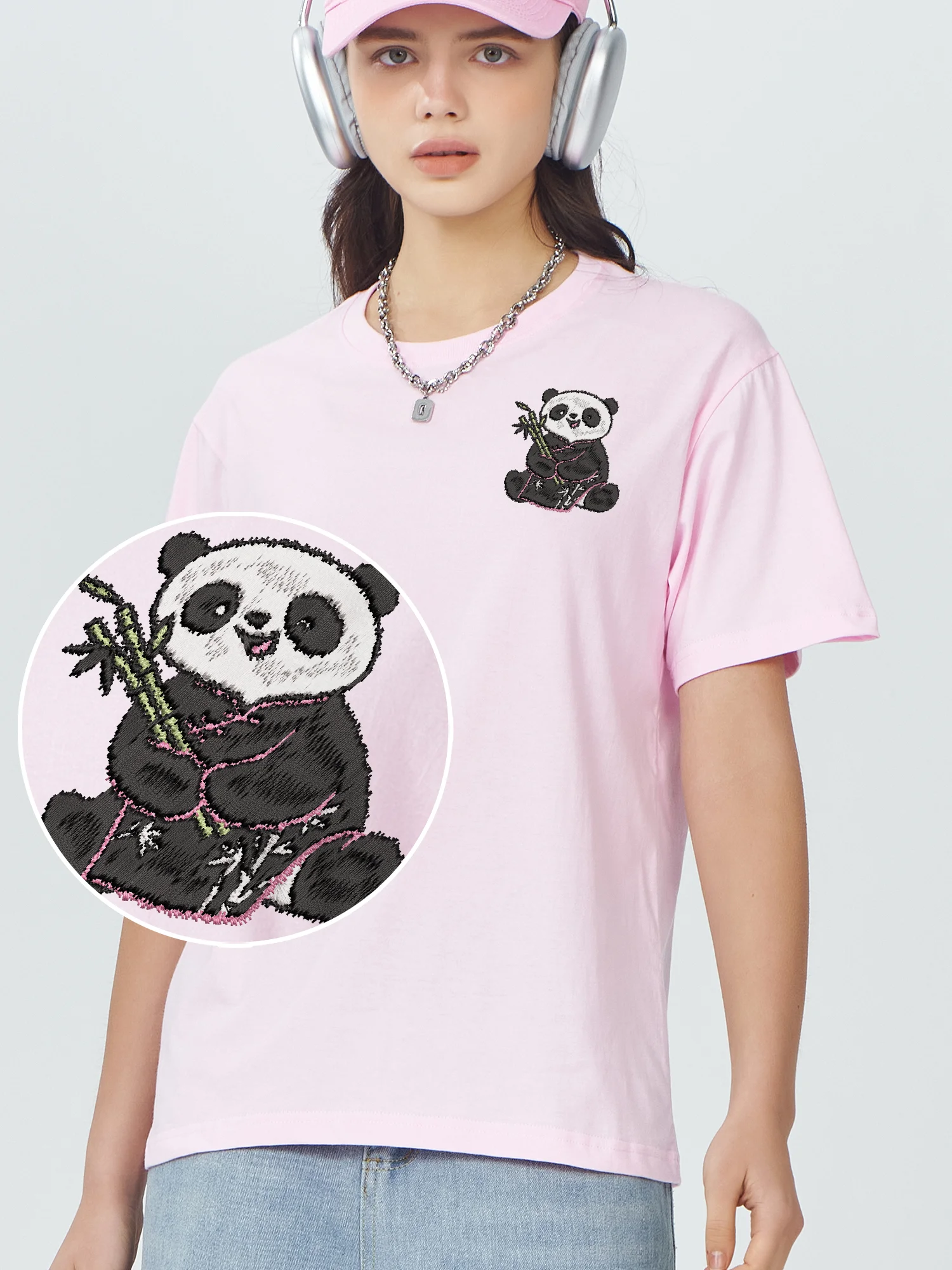 Retro Bear Embroidered Cotton T-Shirts - Unisex Trendy and Breathable Tops