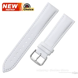 Luxurious Genuine Calfskin Leather Watchband - Soft and Stylish Accessory - 22mm (White)