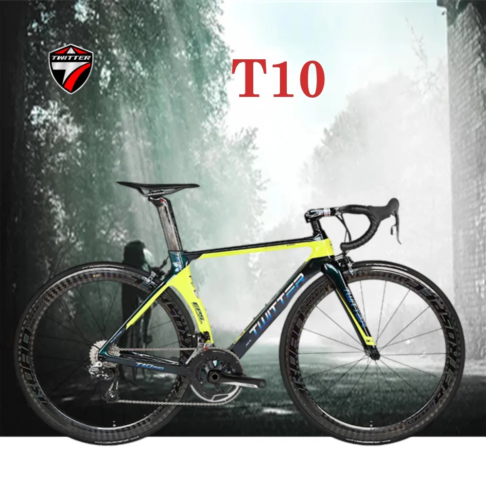 

TWITTER T10 bicycle 105 R7000-22S C-Brake Routing 700*25C Quick Release 135mm Breaking Wind Racing T800 Carbon Fiber Road Bike