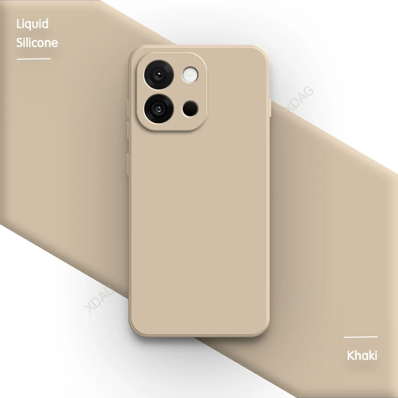 Classic Square Liquid Silicone Phone Case with High-Quality Camera Protection