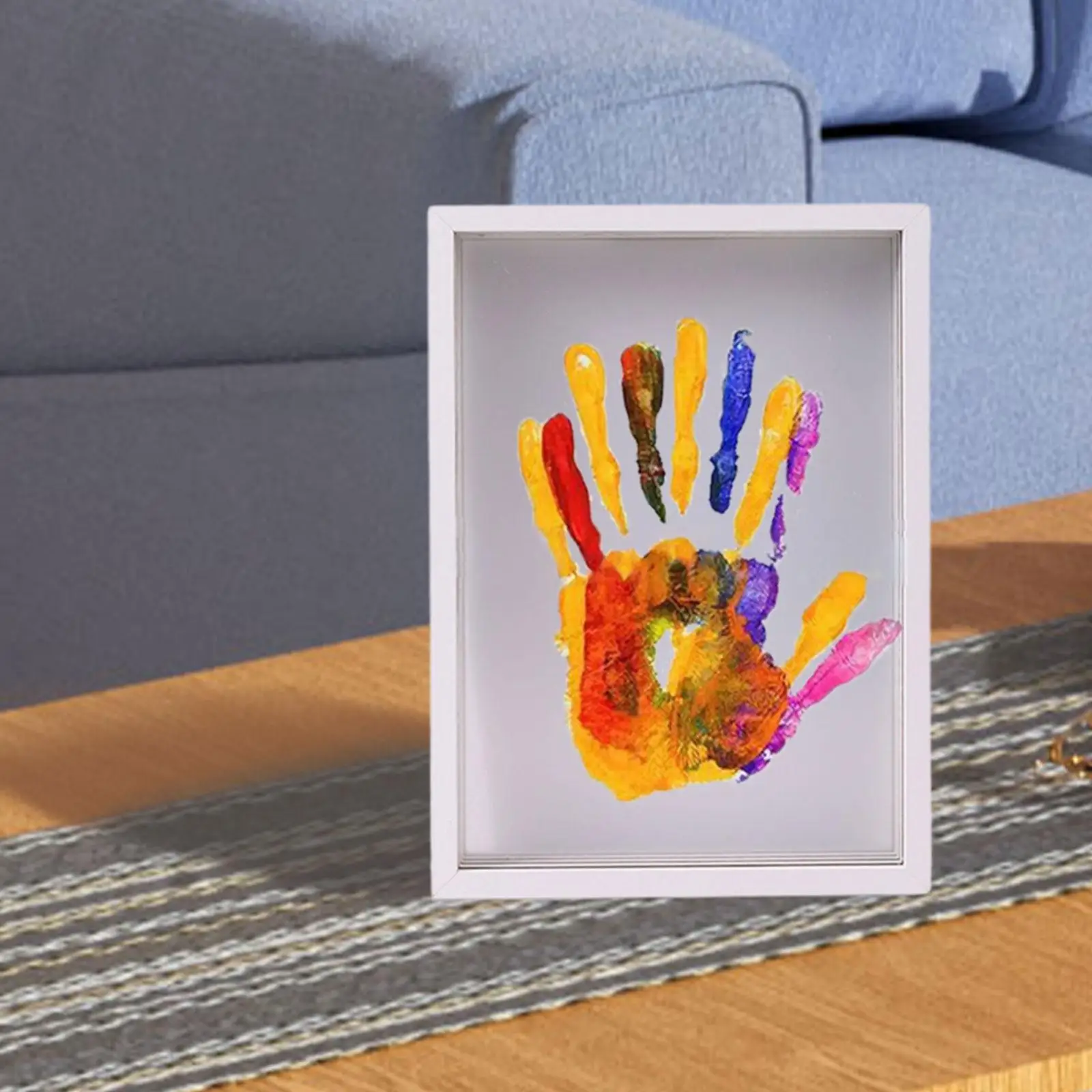 Clear Family Handprint Kit Transparent Sheet DIY Handmade Keepsake Creative Hand and Footprint Frame for Family New Parents