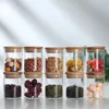 Glass Food Storage Tank with Made of bamboo Lid Kitchen Coffee Beans Candy Tea Grains Canister Home Snacks Storage 1