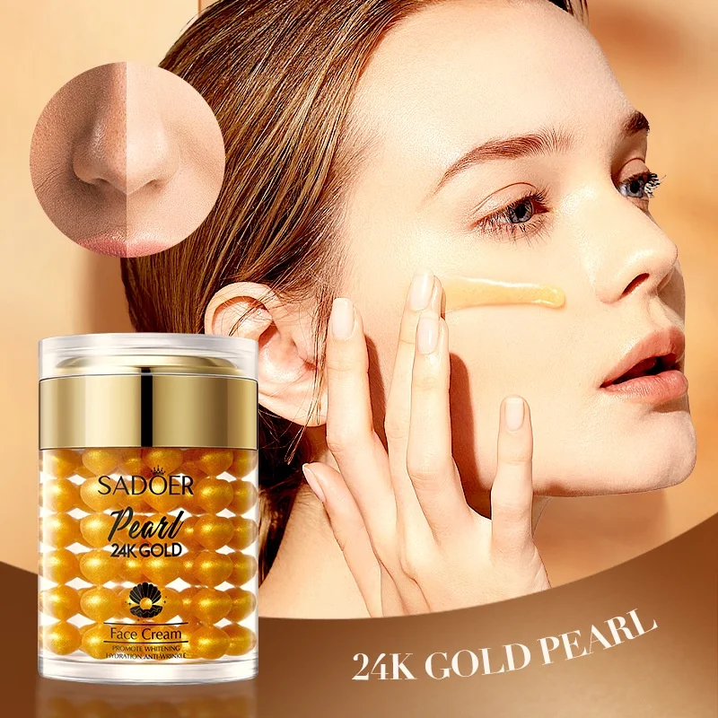 SADOER 24K Golden Pearl Collagen Facial Moisturizer for Whitening