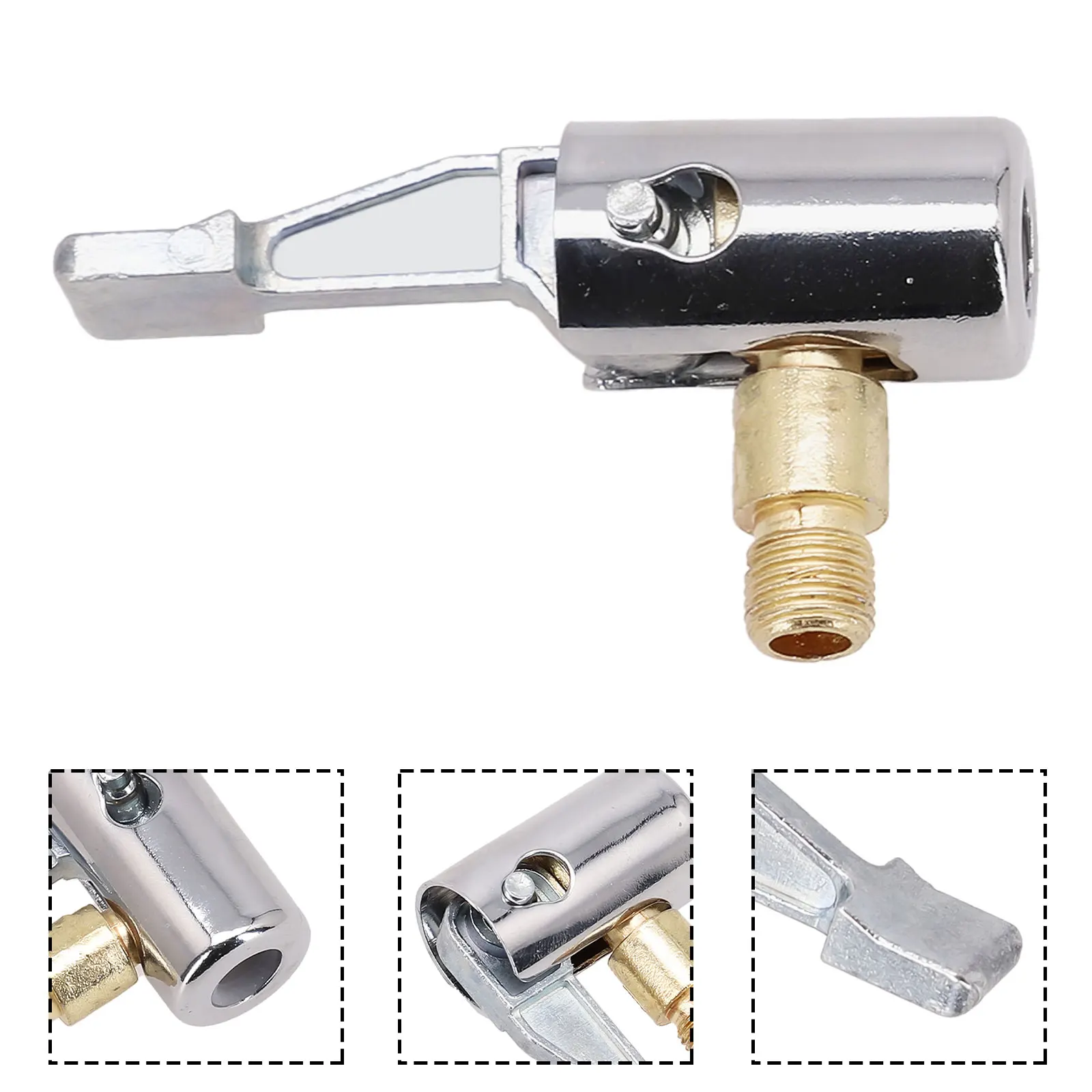 

1pc Bicycle Pump Air Connector Car Quick Inflatable Chuck Adapter Copperinflatable Nozzle Adapter Bicycle Pump Accessories