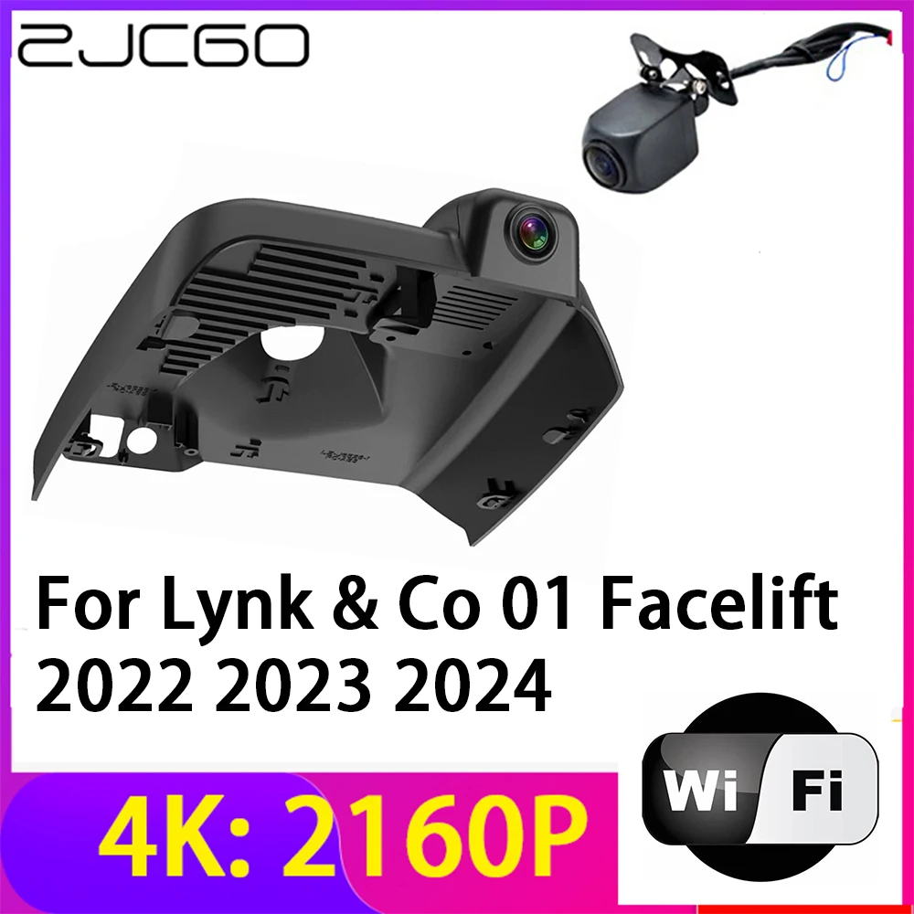 

ZJCGO 4K 2160P Dash Cam Car DVR Camera 2 Lens Recorder Wifi Night Vision for Lynk & Co 01 Facelift 2022 2023 2024
