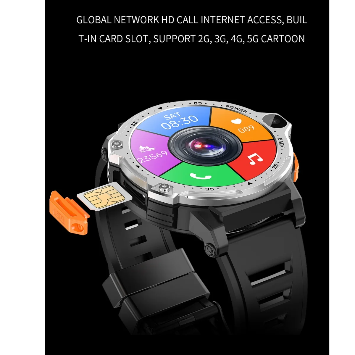 Original PG999 4G Smart Watch HD Round Screen sim Card
