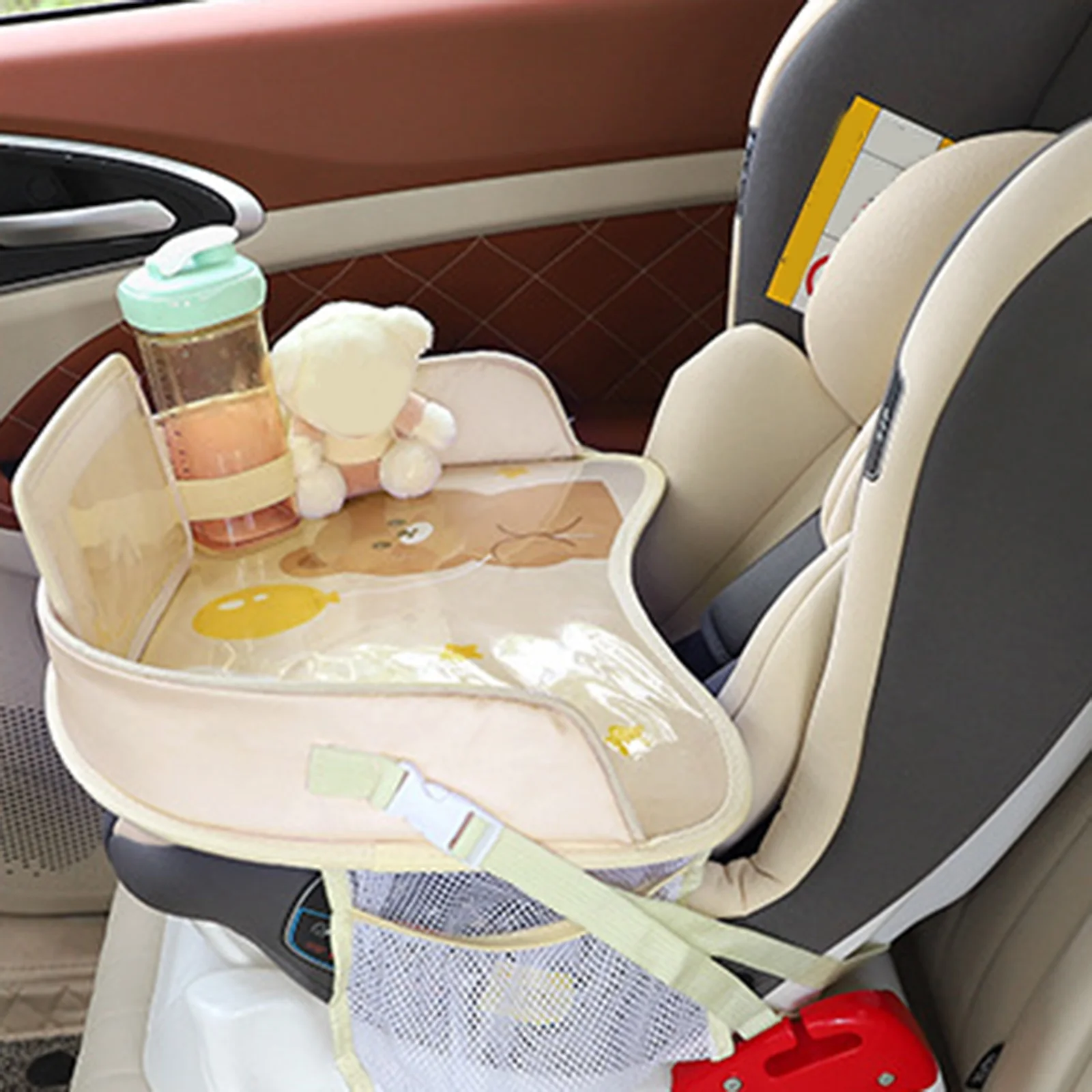 Multifunctional Baby Car Seat Storage Organizer Large Capacity Baby Car Storage Tray Table for Kids Travel