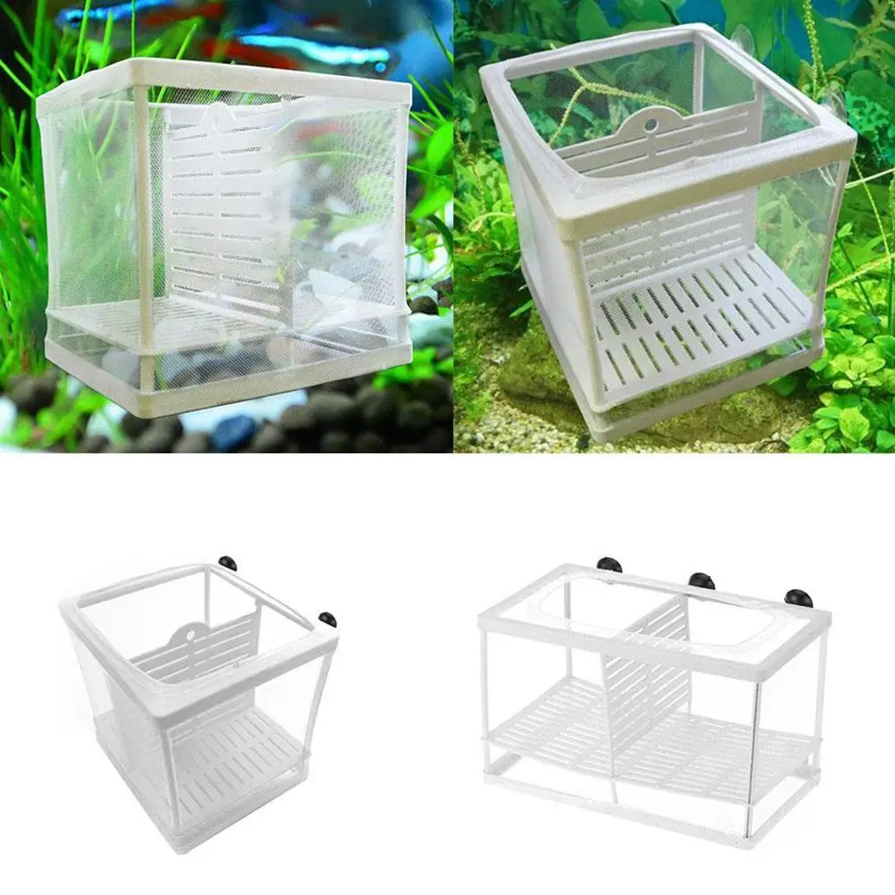 Fish Tank Breeder Net Mesh Fish Breeder Box Hatchery Box Separation Net Incubator Mesh Breeding With Suction Cup