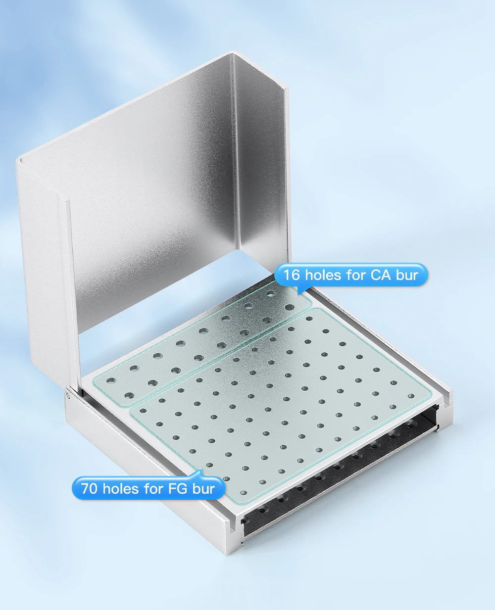 86/152 Löcher AZDENT Dentalbohrer-Halter Bohrer-Reinigungsständer Box Etui Autoklavierbar Aluminium Sterilisierbar für FG RA Bohrer Zahnmedizin – Detail 2