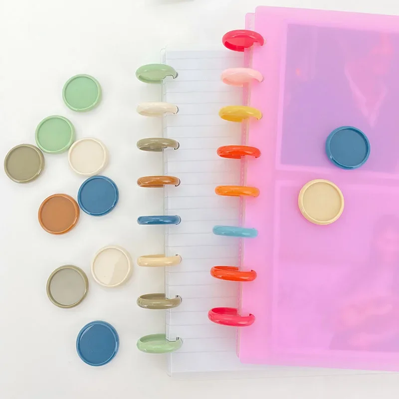 100pcs 24mm 28mm 32mm Mushroom Hole Binding Rings Plastic Discs Loose-leaf Notebooks Binder Ring Planner Rings Discbound Planner 4