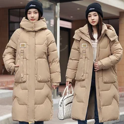 2023 New Winter Women Jacket Long Parkas Female Down Cotton Hooded Overcoat Thick Warm Jackets Windproof Casual Student Coat