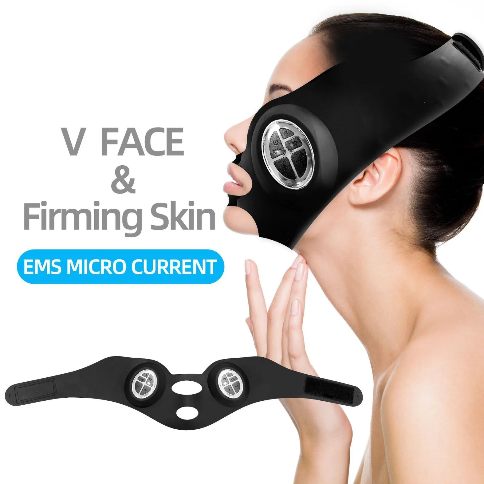 EMS Micro Vibration Current Slimming Facial Lifting and Gripping Chin Electric Mask Anti Wrinkle Facial Massager