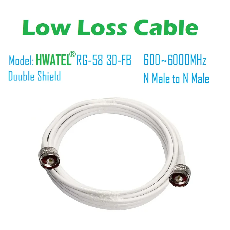 HWATEL 기존 3D-FB RG58 LMR200 셀룰러 부스터 리피터 안테나 용 2g 3G 4G 5G 6G Wifi 피더 용 50ohms 동축 케이블