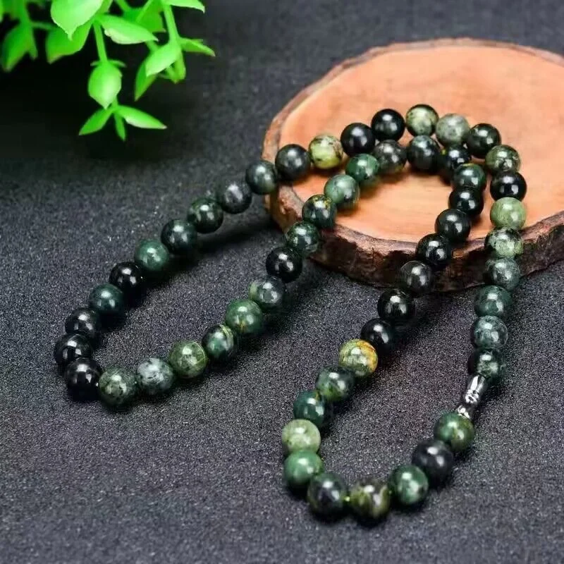 Natural Tibetan Medicine Wang Shi Necklace Strong Magnetic Health Energy Shi Zang Jade Neck Mother Chain