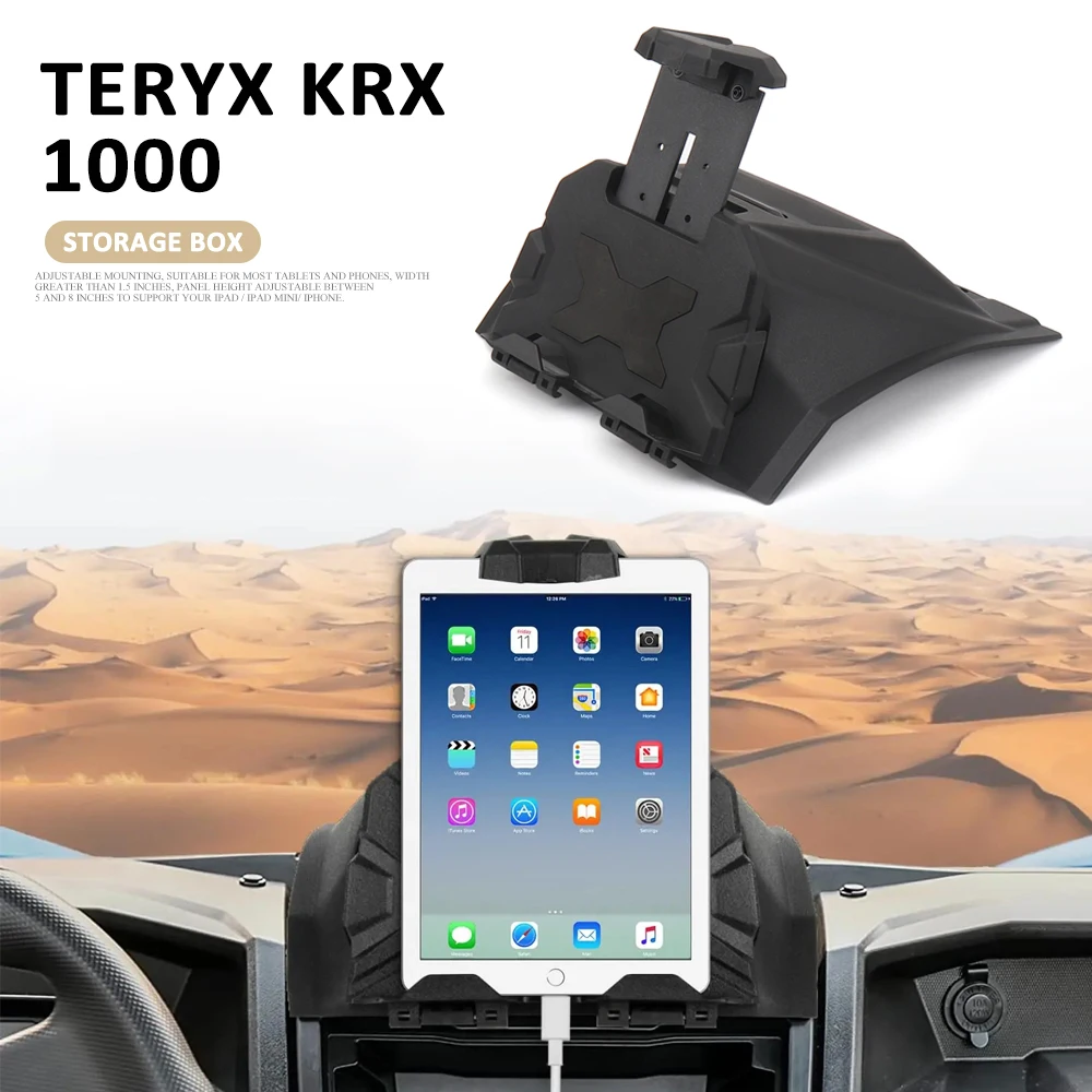New Accessories For Kawasaki Teryx KRX 1000 2020 2021 2022 2023 Black Electronic Device Tablet Phone Holder With Storage Box 2021 electronic whistle with led flashlight high decibel outdoor traffic football basketball game referee training whistle