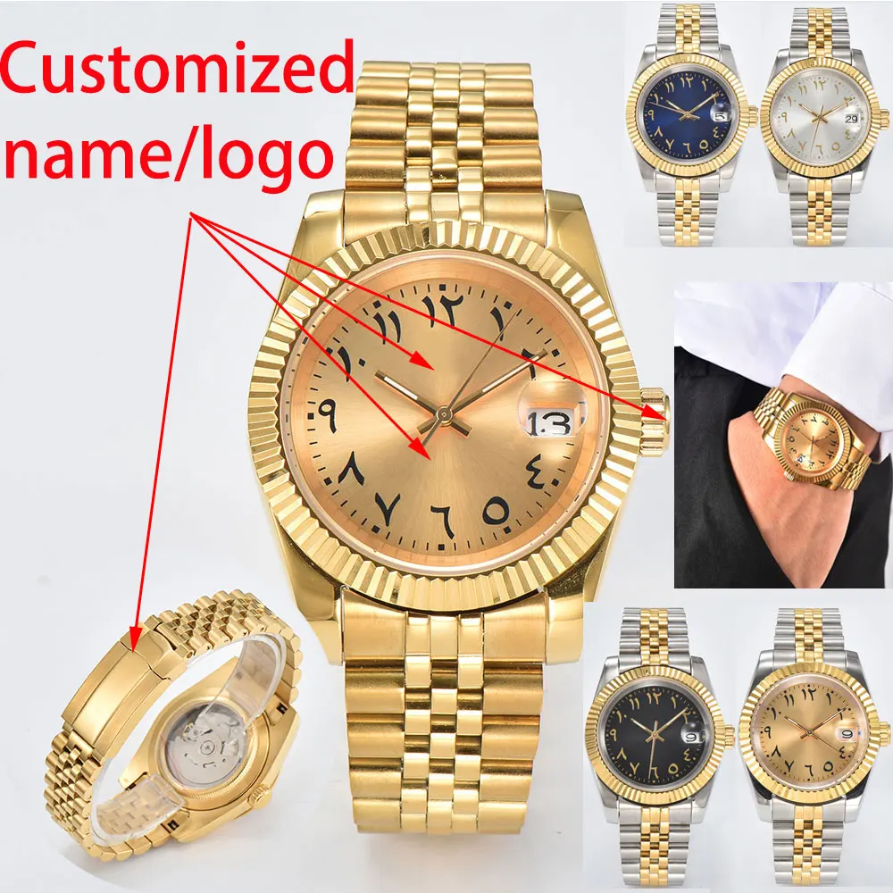 

Customized Watch 39MM/36MM 316L Stainless Steel Case NH35 Automatic Movement Sapphire Glass Customized Dial Laser Engraving