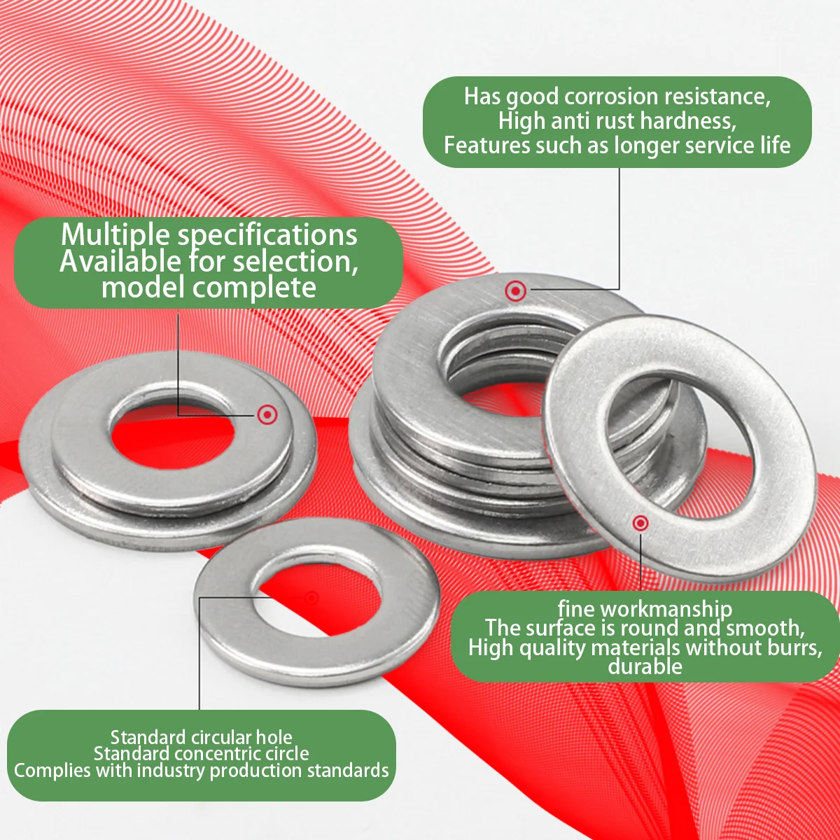 Versatile 600-Piece Stainless Steel Washer Assortment for Home, Factory, and Automotive Applications