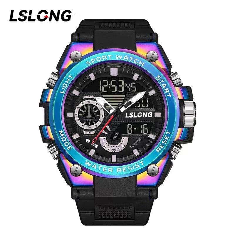 Sport Digital Dual Display Watch for Boys Alloy Case, 3ATM High