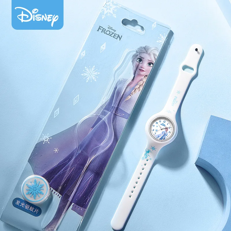 Disney Quartz Wristwatch Elsa and Anna Kawaii Gifts Korean Style Fashion Simple Frozen Girls Watch Water Resistant Watch Buckle 3