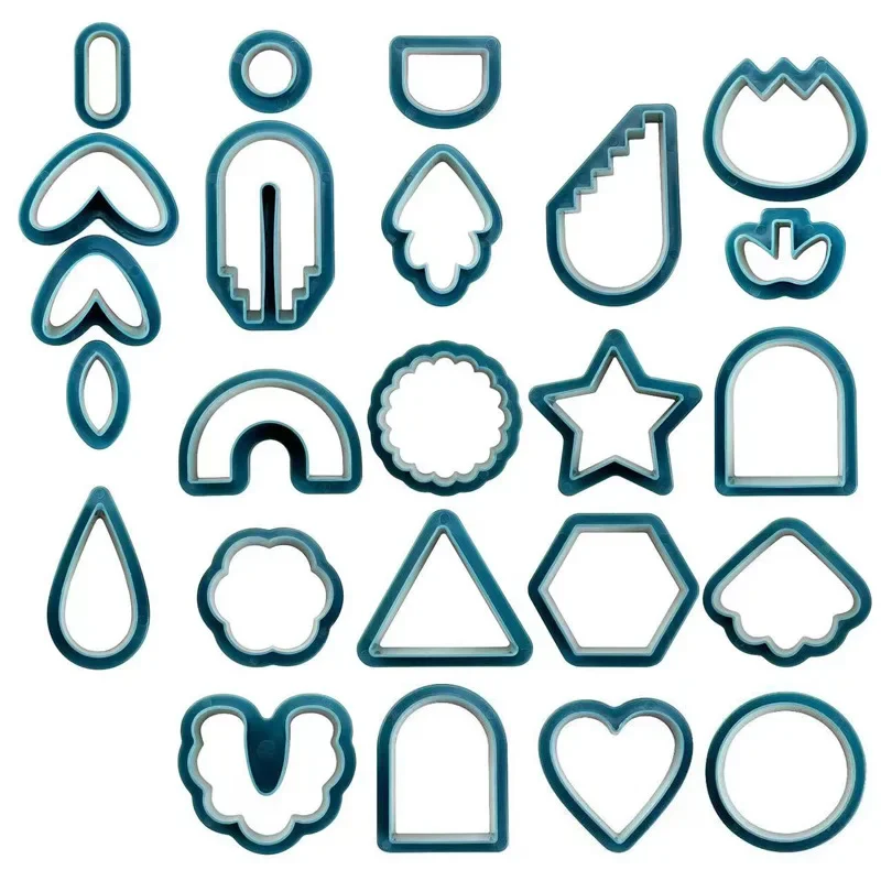 Polymer Clay Tools Clay Craft Tool Polymer Clay Earrings Cutters Stainless Steel Geometry Die Baking Mould Handmade DIY Jewelry Making Cake Cookie Cutter