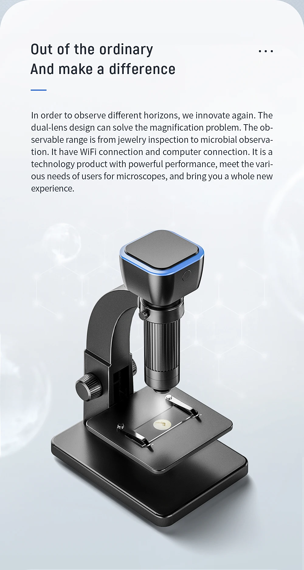 Microscopio Para Niños Microscopio Digital USB SKYBASIC 50x-1600x – Con 8 Luces LED, Soporte Ajustable, Compatible Con IOS Y Android, Toma Fotos Y Videos 8 Luces LED Ajustables
