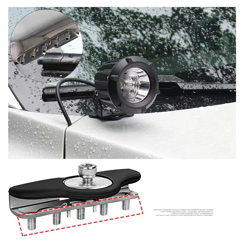 Car LED Bar Holder Mounting Bracket Auto SUV Off-road 4x4 Rotatable Light Mount Engine Cover Work Fog Lamp Hood Edge Clamp 1PCS car light bracket utv light bar mount