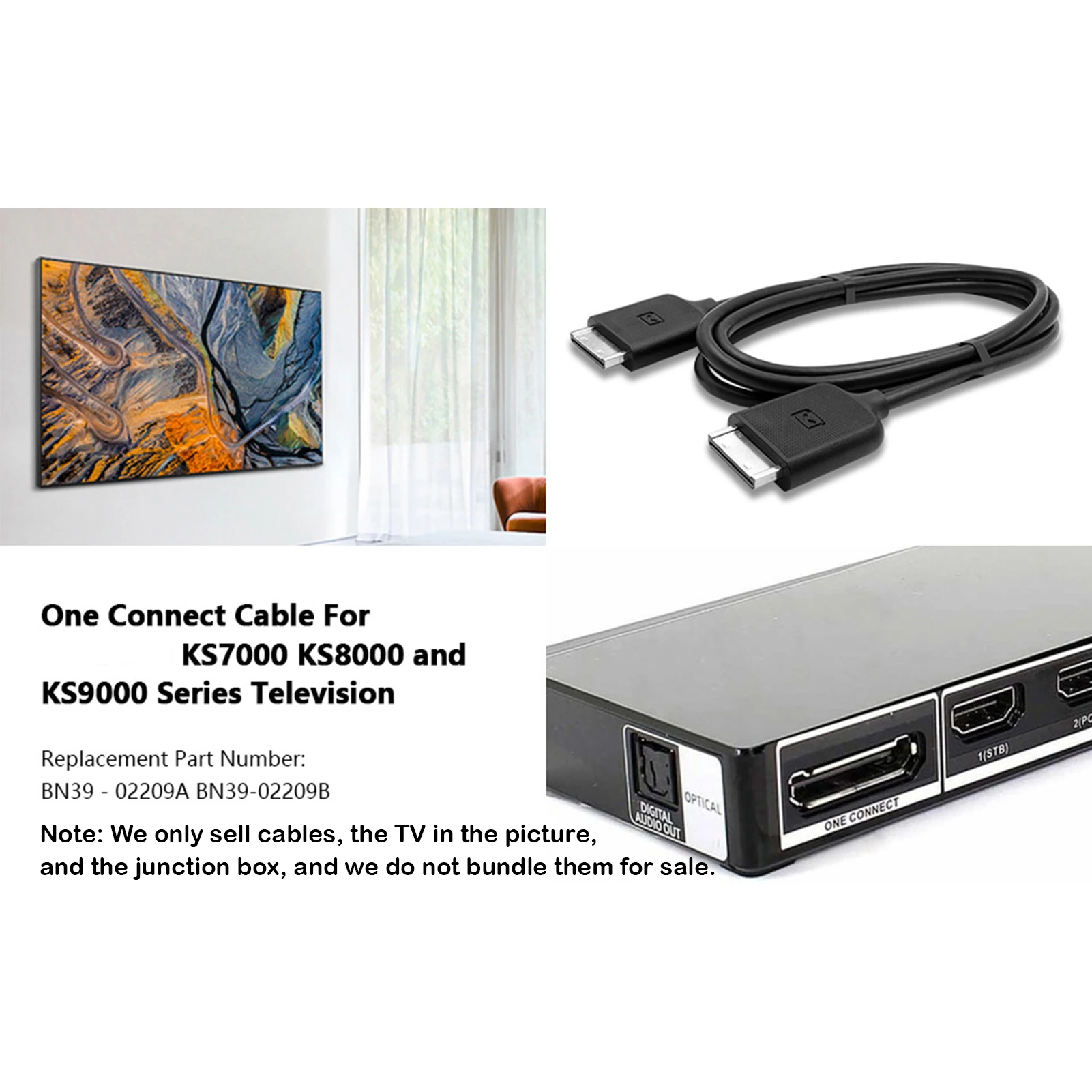 Cavo One Connect BN39-02015A Per TV Samsung Serie JS8000/JS9000/KS | Lunghezza 195 Cm