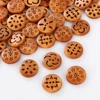 50Pcs/lot Hollow Wooden Buttons 20mm Light Brown Handmade Accessories DIY for Arts  Crafts 5