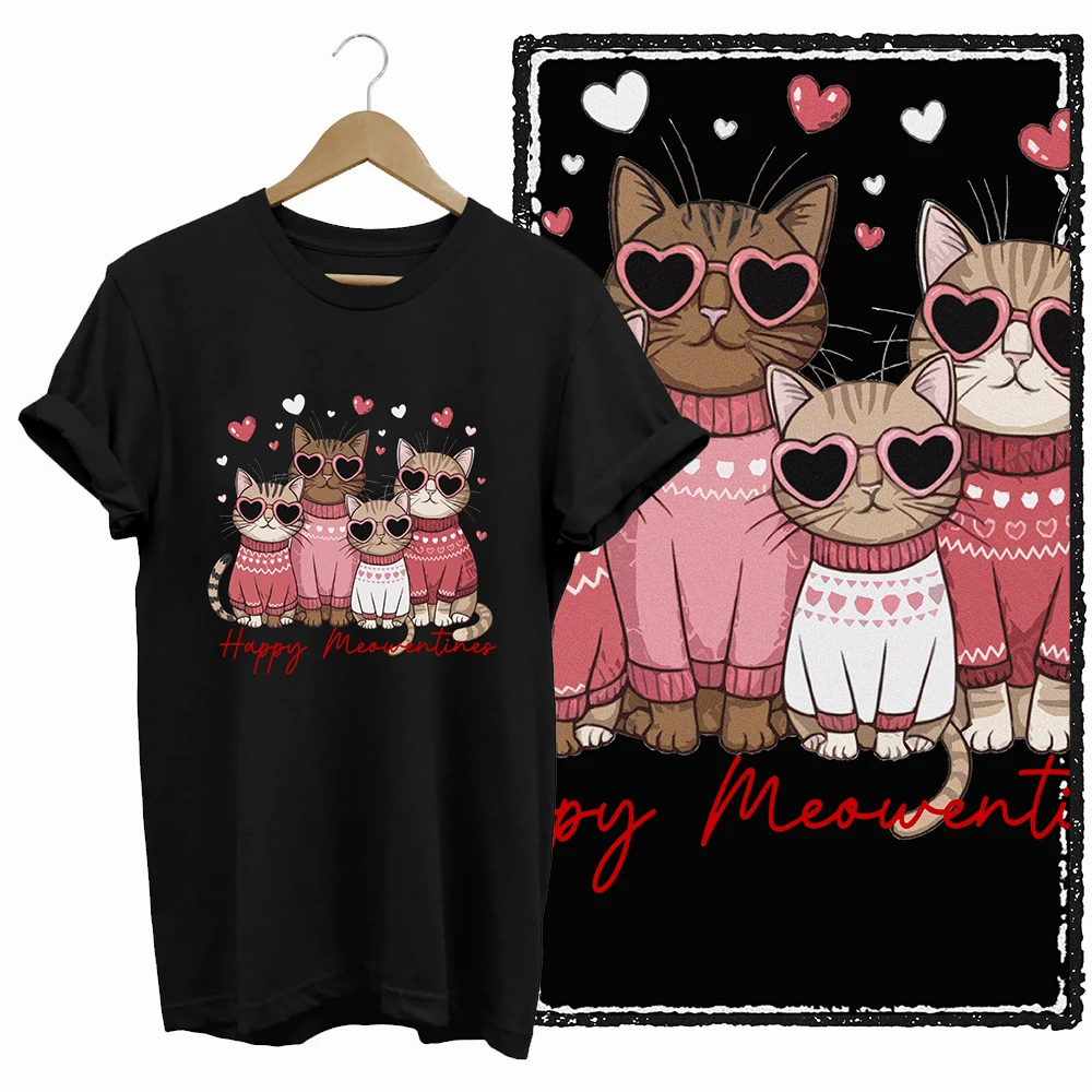 Cotton T-Shirt Family Cats