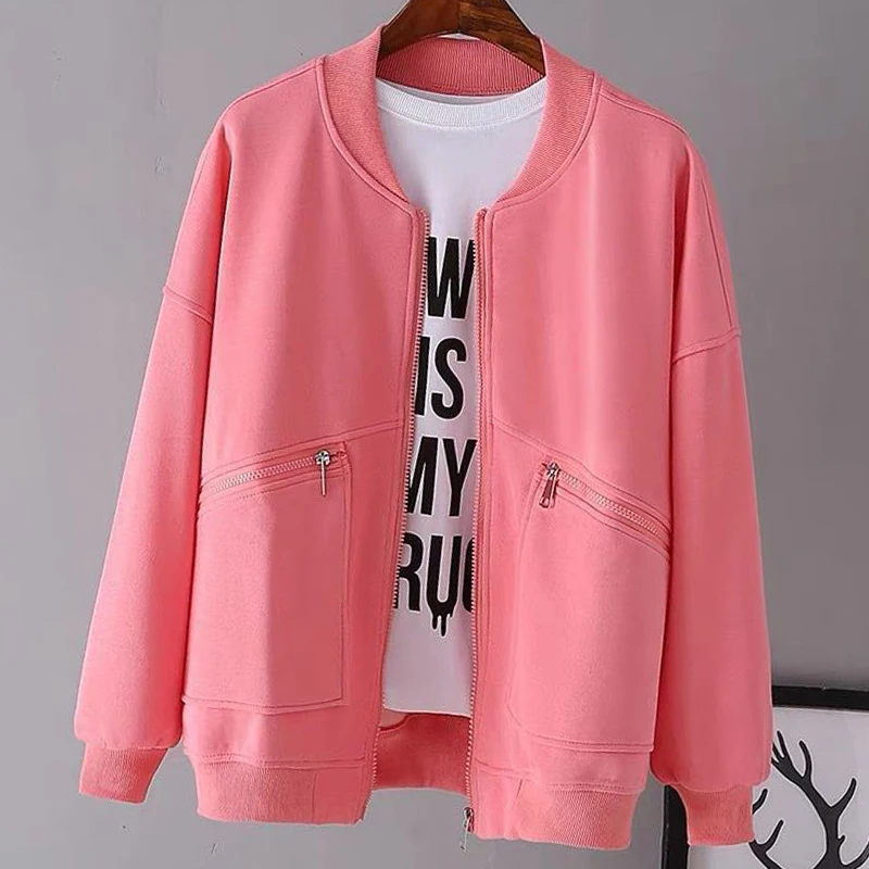 Varsity Jackets Women Korean Streetwear Y2k Autumn Winter Clothing 2023 New Arrivals Tops Zipper Sweatshirts Cotton Outwears