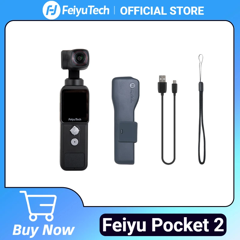 FeiyuTech Feiyu Pocket  2-4Kビデオ付き3軸携帯電話ジンバルスタビライザー、130°ビュー、WDR、メタルハウジング、外部マイク、ビューティーエフェクト、ビデオVlog用