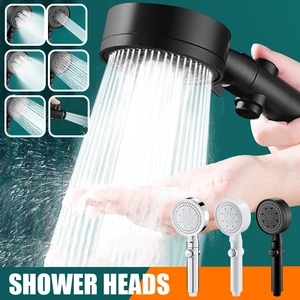 6 Mode Shower Head Water Saving Adjustable High Pressure Shower One-Key Stop Water Massage Eco Shower Bathroom Accessories