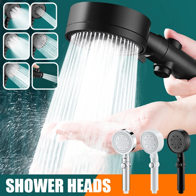 Pommeau de douche à économie d'eau, 6 modes, réglable, haute pression, arrêt  à une touche, massage à l'eau, cuillère à soupe, accessoires de douche -  AliExpress