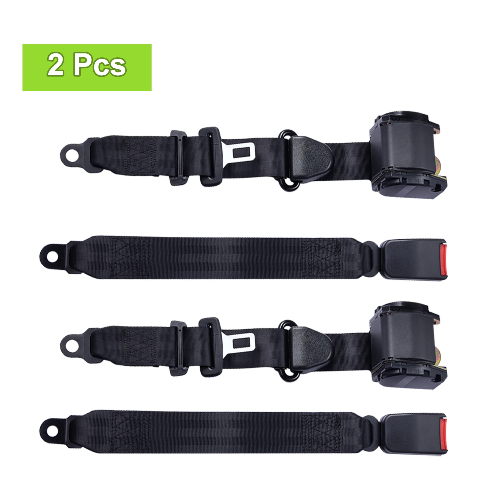 3-Punkt-Sicherheitsgurt 2er-Pack, 3 Meter Automatisch Einziehbar für Auto LKW SUV Wohnmobil Anhänger Vorder- und Rücksitze, Universeller Sicherheitsgurt – Detail 2