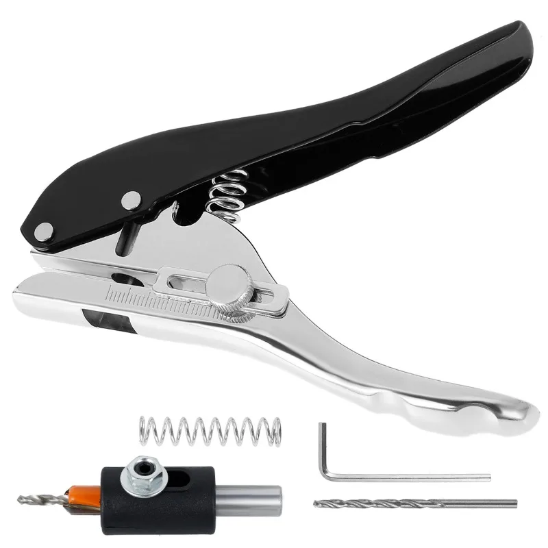 

5Pcs/Set Single Hole Punch 6mm 8MM 10MM Heavy Duty Hole Puncher Portable Hole Edge Banding Punching Plier Handheld Punching Tool