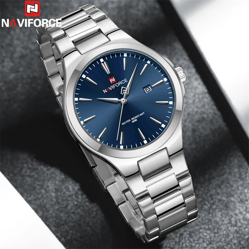 NAVIFORCE Men Wristwatch Top Brand Luxury Auto Date Watch Stainless ...