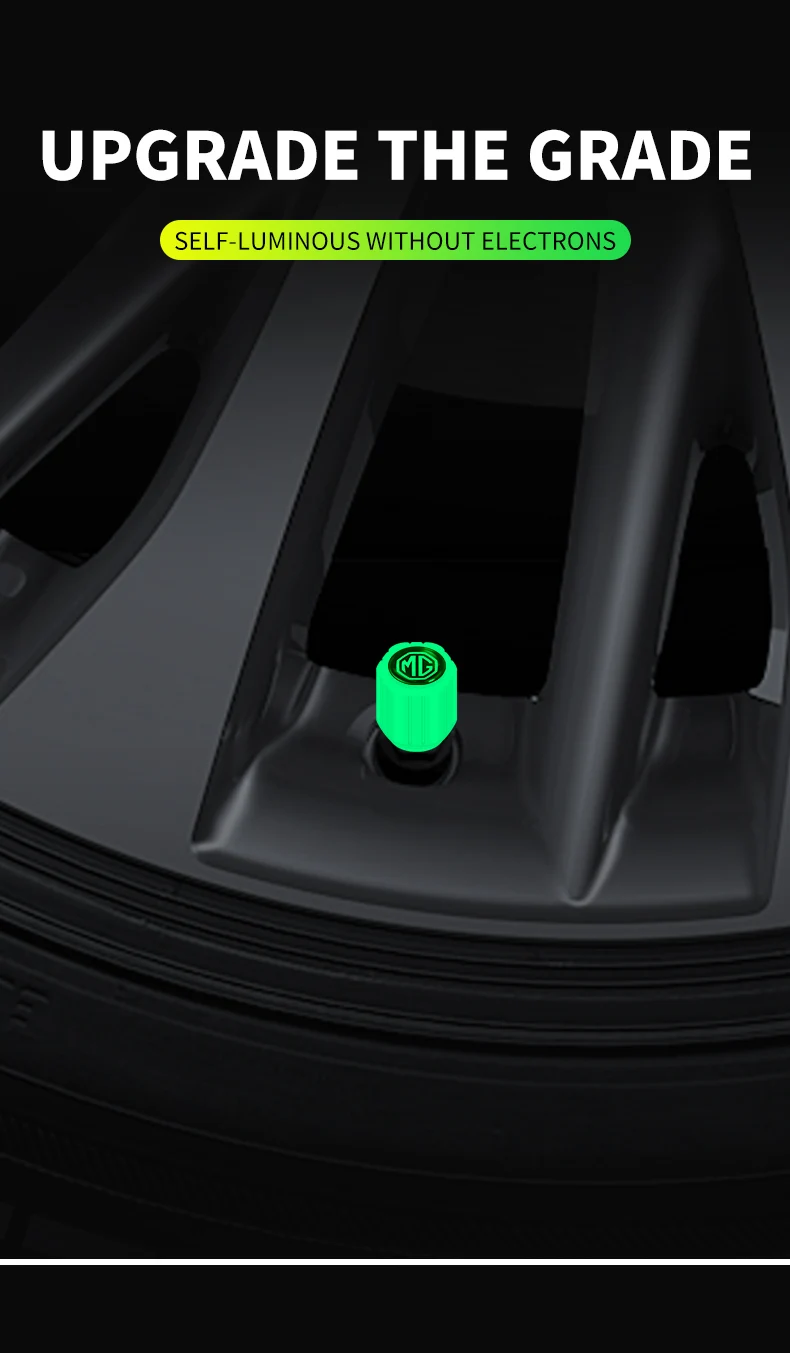 Generic 4Pcs Luminous Glowing Car Wheel Tire Valve Core Caps Cover ...