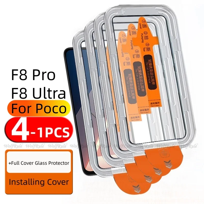 Poco F8 Ultra Pro Tempered Glass Screen Protector - 9H Hardness, HD Clarity, Dust-Free