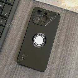 6.7 Back Ring Holder Silicone Phone Case - TPU Soft Cover for Oukitel P1 (Ring Case Black)