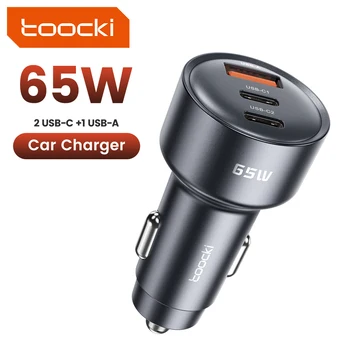 Toocki 65W Caricabatteria da auto PD 35W Ricarica rapida per iPhone 16 15 14 Samsung S24 AFC USB C Caricabatteria da auto per Xiaomi Huawei Realme