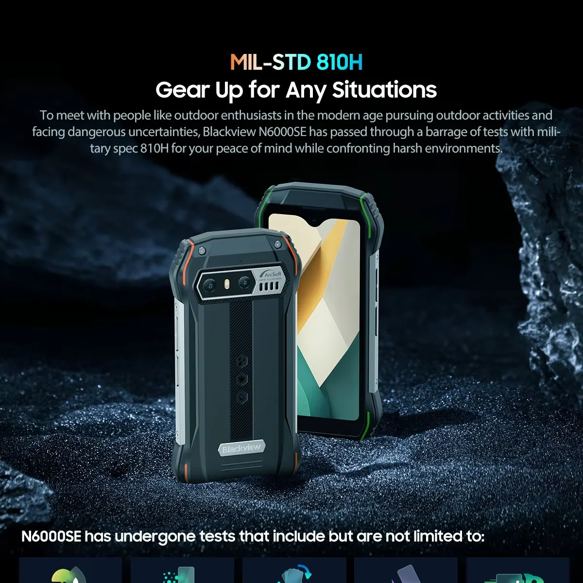 Blackview N6000SE Rugged Machine Octa Core, Android 13, 4.3 "Display, 4GB 128GB, 3700mAh Battery, 13MP Rear Cameras, NFC 6