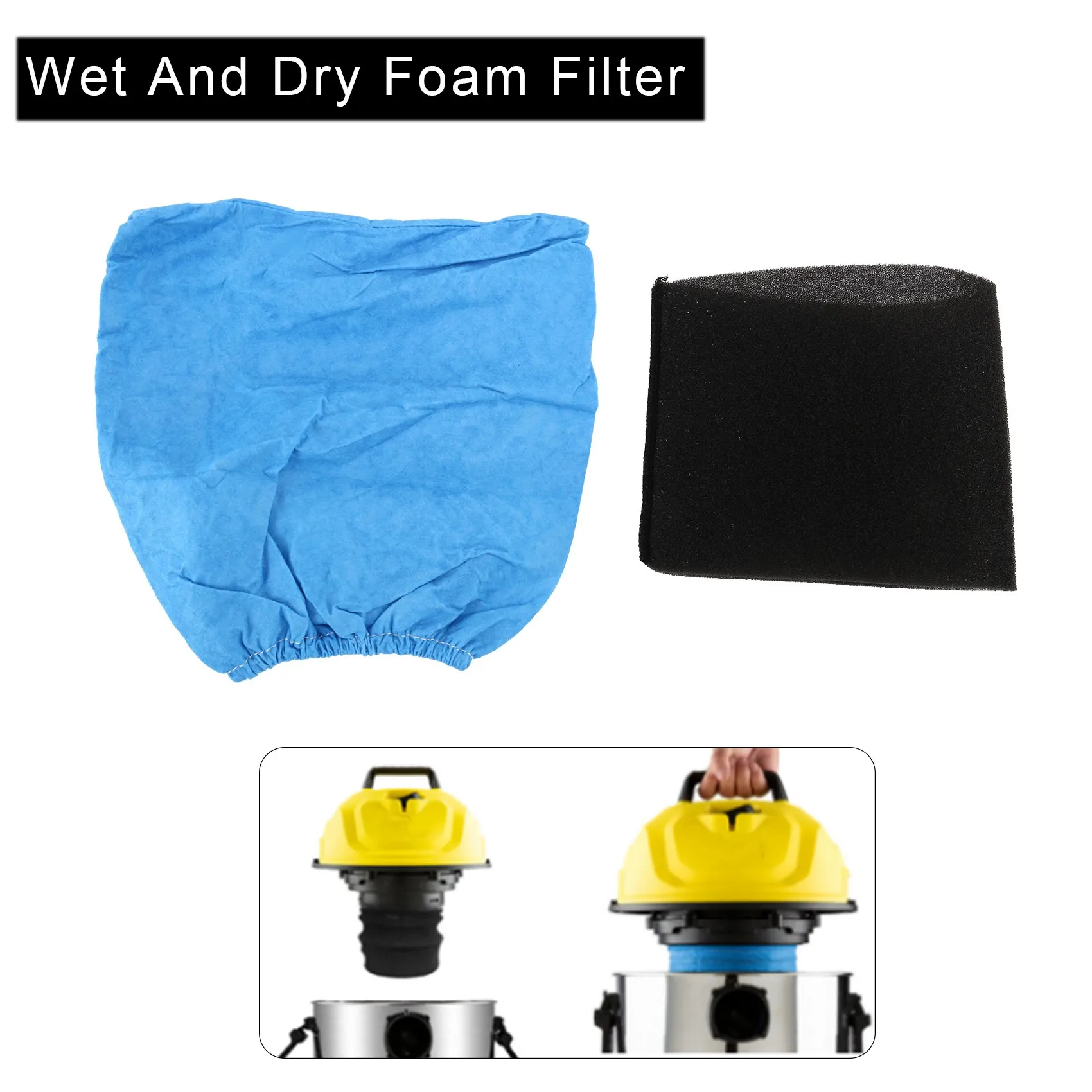 Textile Filter Bags Wet and Dry Foam Filter for MV1 WD1 WD2 WD3 Vacuum Cleaner Bag Vacuum Cleaner 4PCS