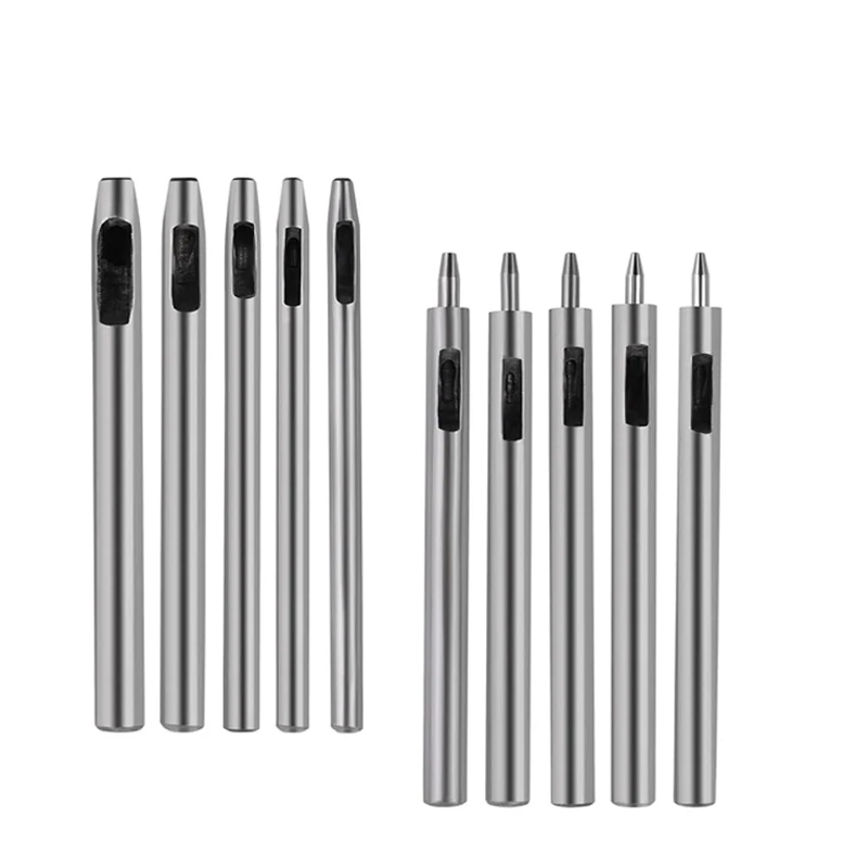 Leather Hole Puncher Leather Hole Punch Leather Punch Tool Round Hole Punch Cutter Set Hole Punch Cutter Set Round Hole Punch Set 1/10Pcs Leather Hole Punching Tools DIY Handmade Belt Punch Tool Leathercraft Hollow Drilling Puncher Kit
