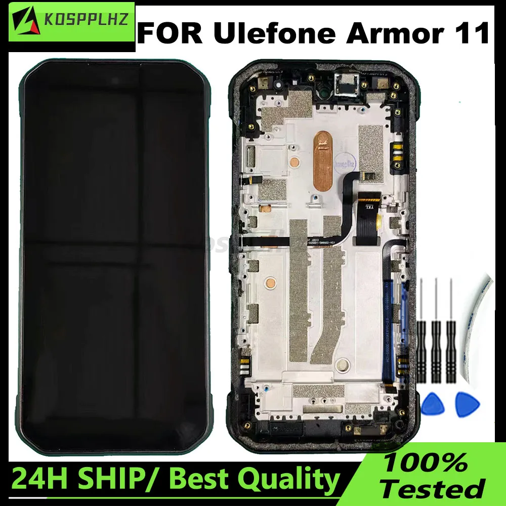 KOSPPLHZ 6.1 Ulefone Armor 11 5G LCD 디스플레이 + 터치 스크린 Armor11 11T 프레임이있는 기존 ..