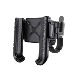 Universal Shockproof Bike Phone Holder - Secure Cycling Mount for 4.7 - 7 Inch Smartphones (Black)