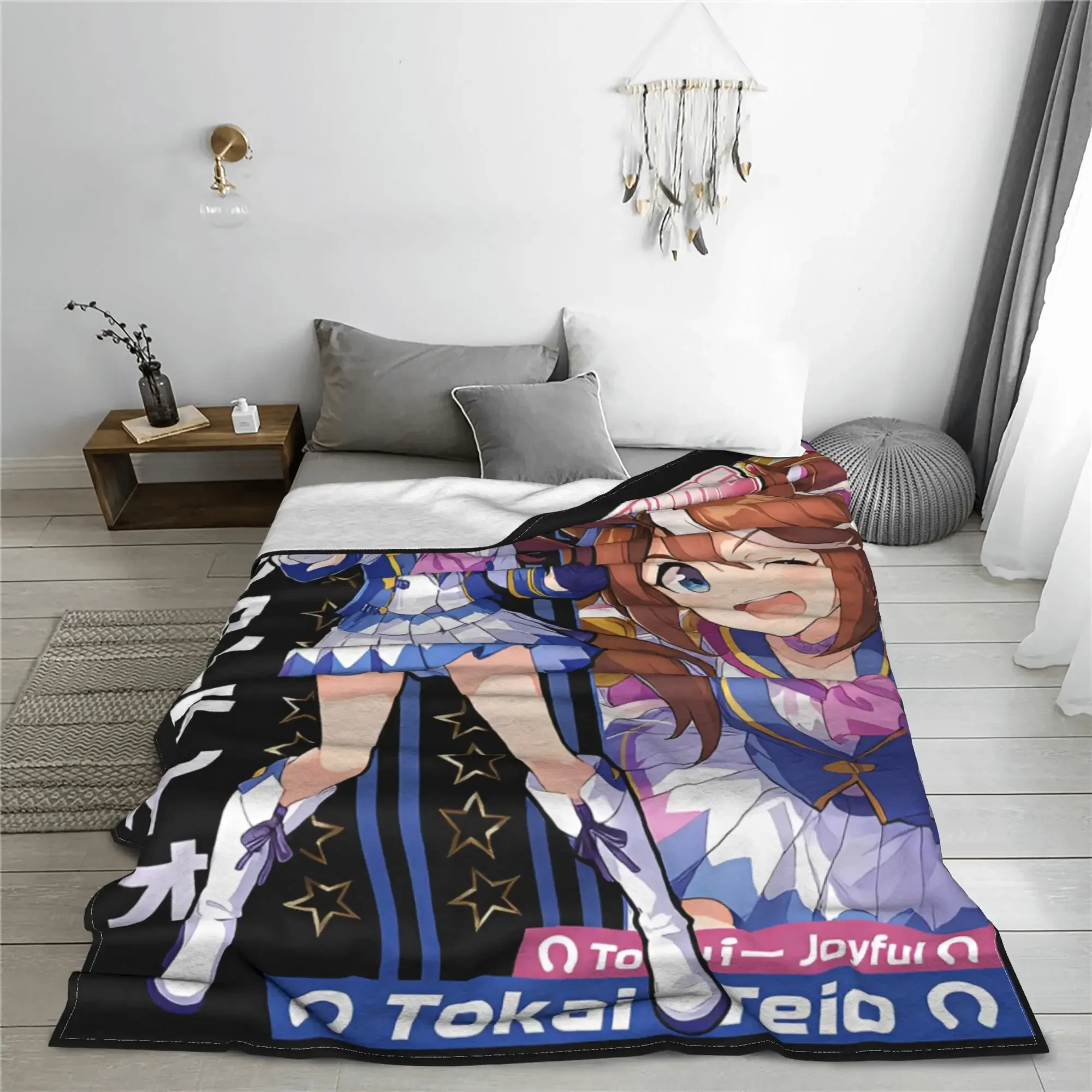 Warm Soft BlanketGirls Boys Decorative Tokai teio Horse Girl Prettys Derbys Throw Blanket  Flannel Bedspread For Sofa Bed Cover
