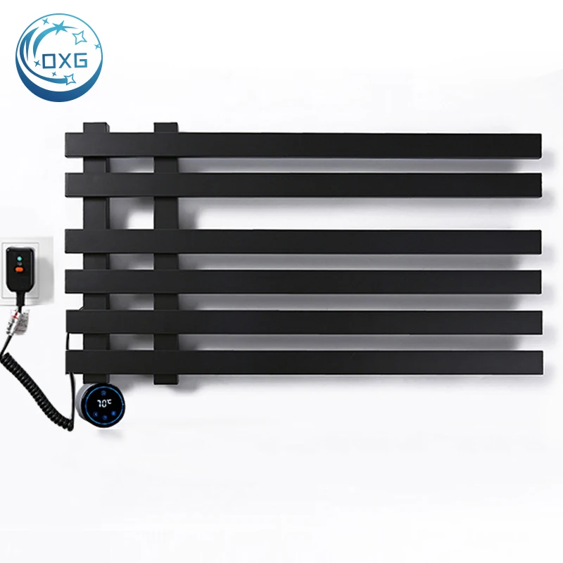 OXG Electric Heating Towel Rack Heat Dry Bathroom Towel Electric Rack Touch Display Heated Rail Cloth Dryer Electric Towel Rack