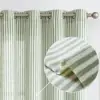 JINCHAN 2PCS Linen Curtains For Living Room Bedroom Ticking Striped Window Treatment Light Filtering Drapes Grommet Top Curtain 2