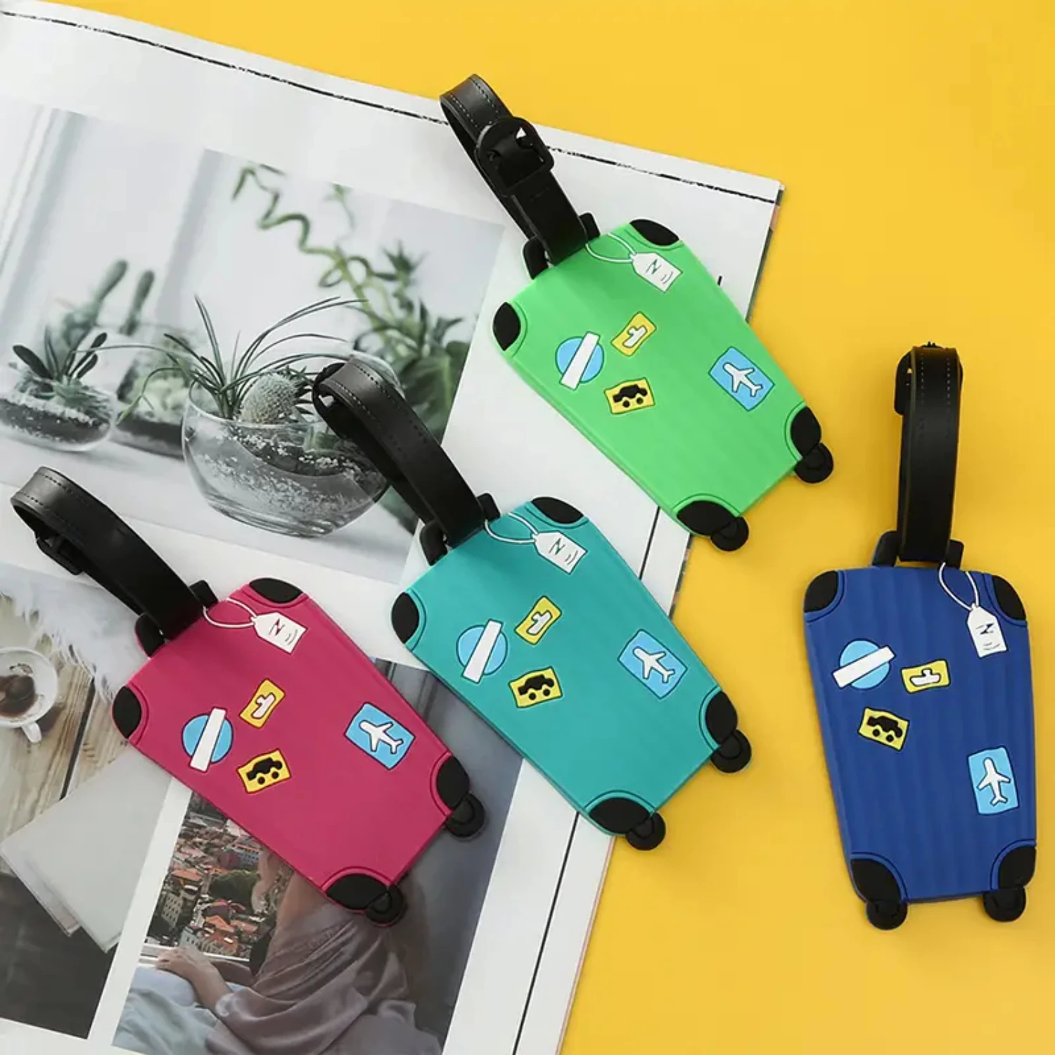 Pvc Luggage Name Tag Silicone Material Trolley Case Boarding Suitcase Label Tag Color Classification